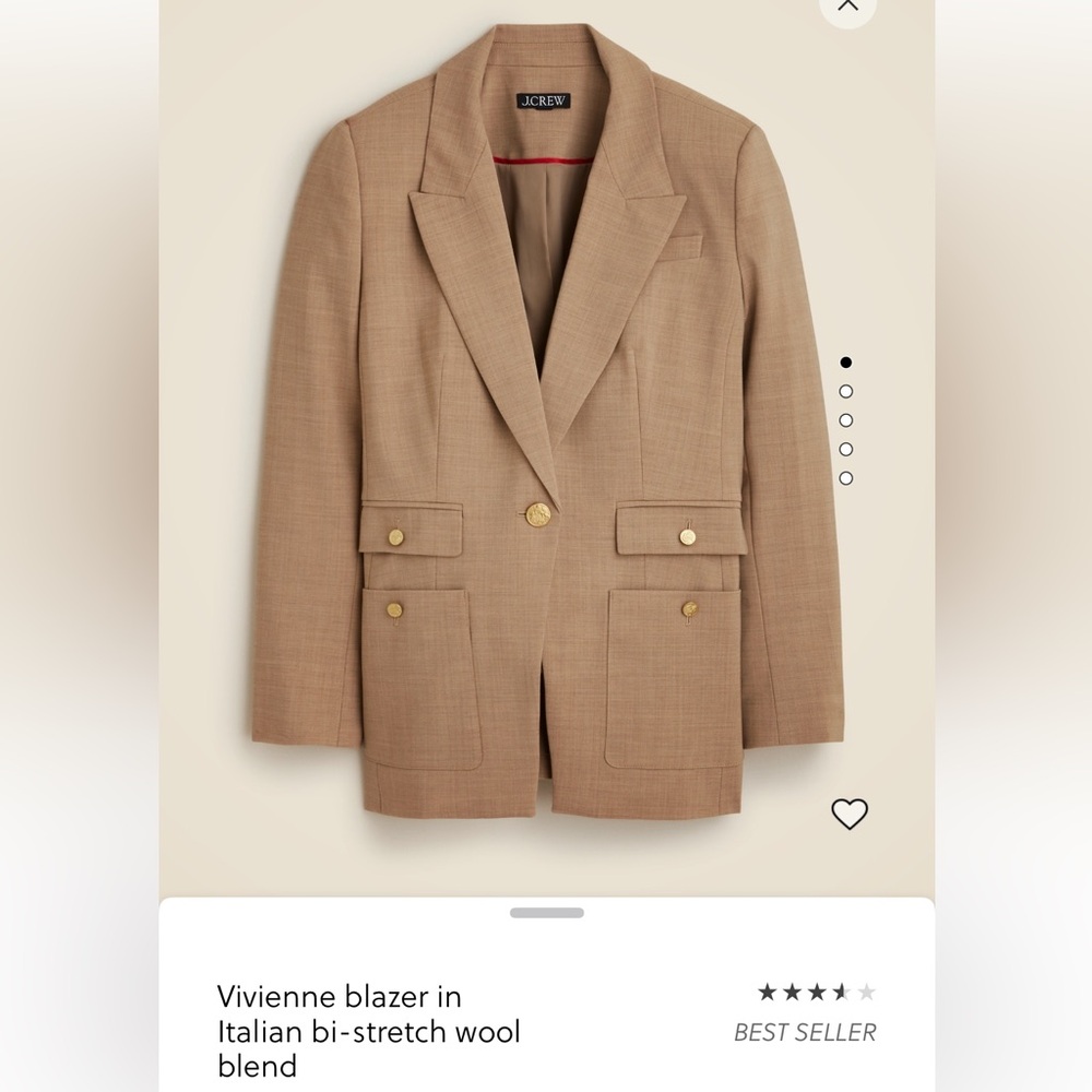 J. Crew Vivienne blazer in italian bi-stretch wool